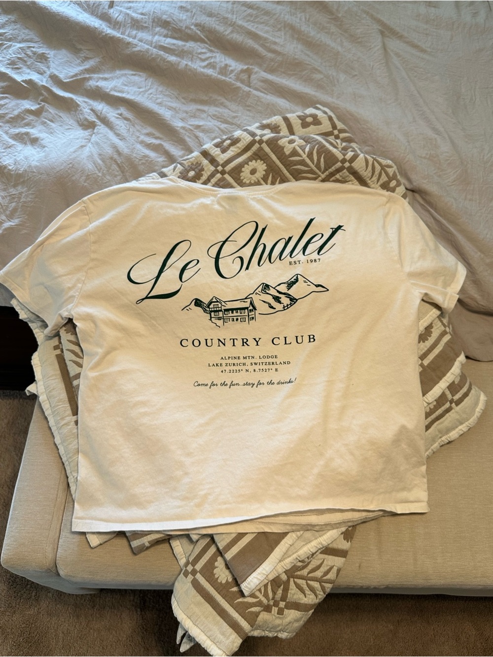 Country Club Tee, Chalet Cream Tshirt, Bundle for Offer💛